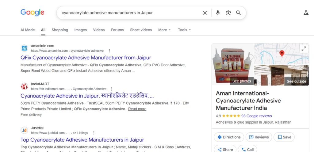 cyanoacrylate adhesive manufacturers in Jaipur