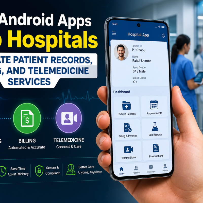 How Android Apps Help Hospitals Automate Patient Records, Billing, and Telemedicine Services