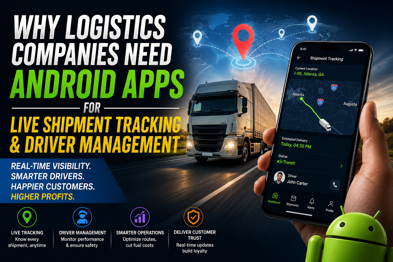 Why Logistics Companies Need Android Apps for Live Shipment Tracking and Driver Management