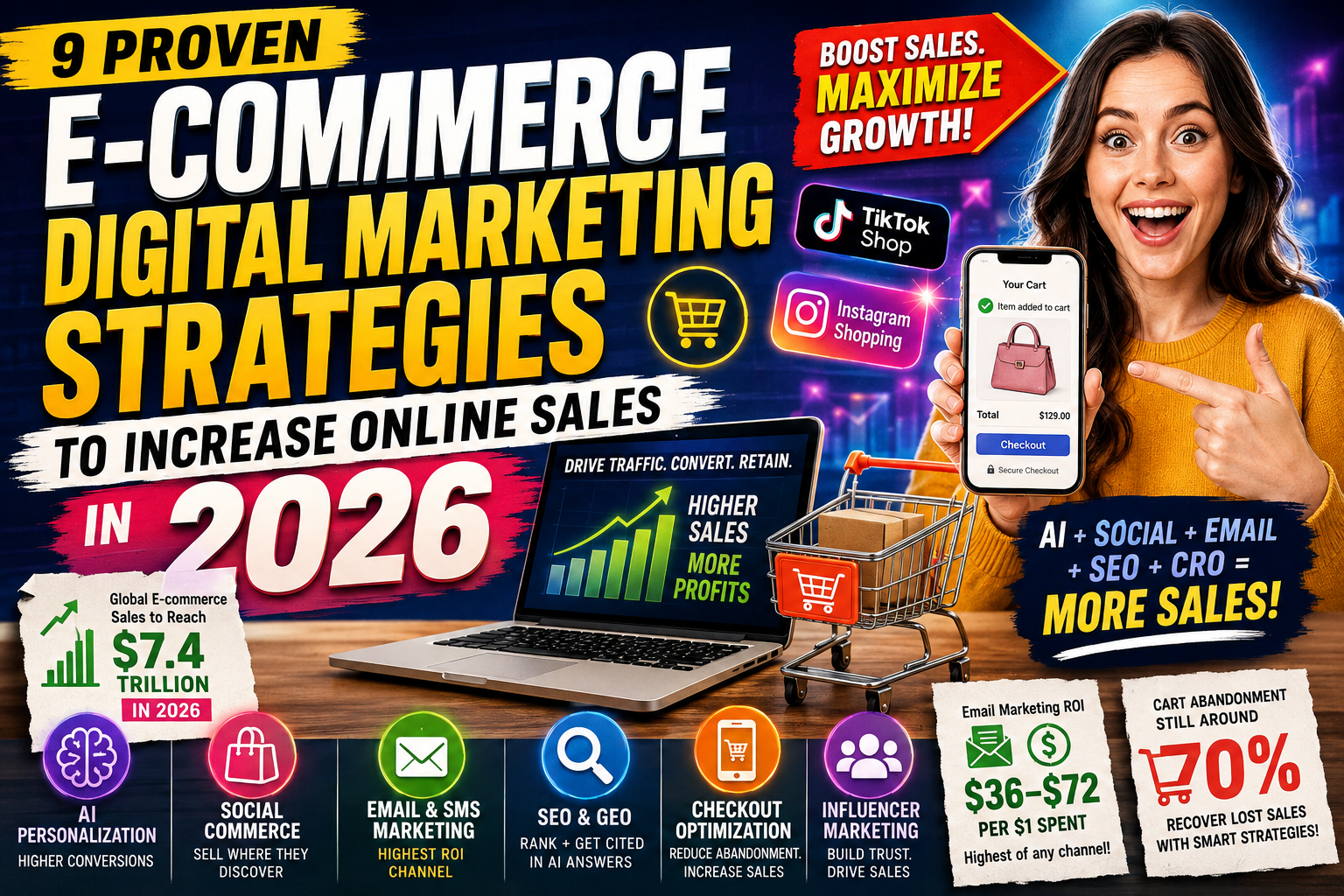 E-Commerce Digital Marketing Strategies to Increase Online Sales in 2026